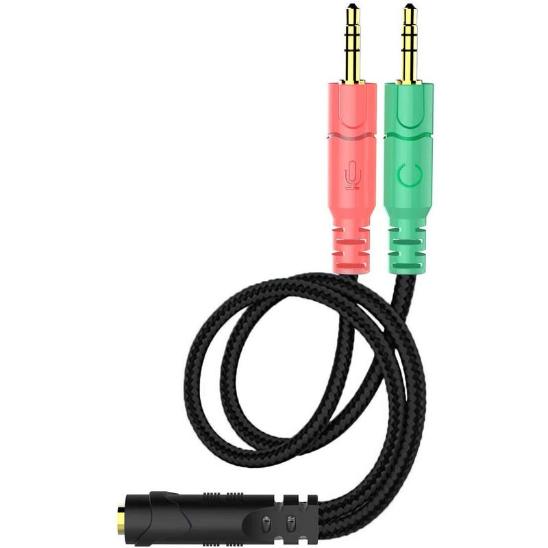 ENVEL Headset and Microphone Splitter Cable for PC Audio Jack Headphones Adapter Convertors 3.5mm Female to Dual Male for Computer Simultaneously Y Splitter - Image 1